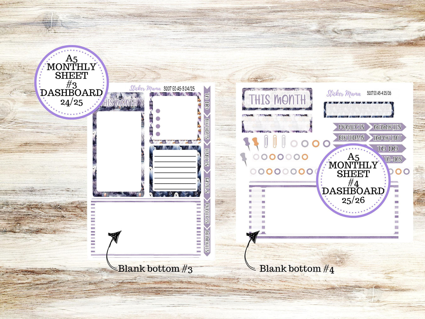 ERIN CONDRE Monthly Kit-3207 || A5 || Haunted Haven Stickers || - ec October Monthly Kit - Monthly Planner Kits - Monthly Budget