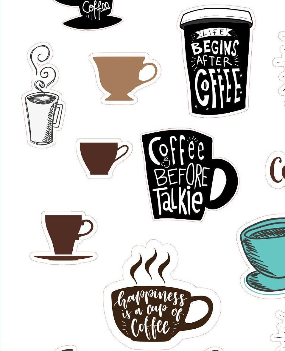 I-1010 COFFEE PLANNER STICKERS - Coffee Stickers - Coffee Lover - Stickers for Coffee Lovers