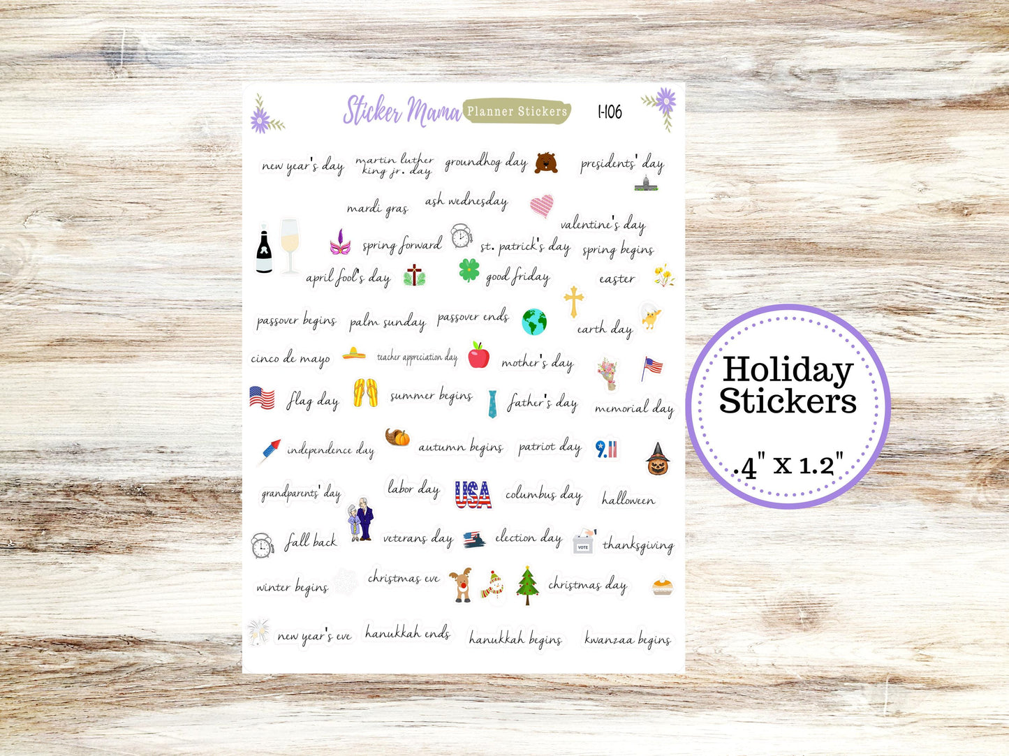 HOLIDAY STICKERS I-106 - Holiday Planner Sticker - Icon Planner Sticker