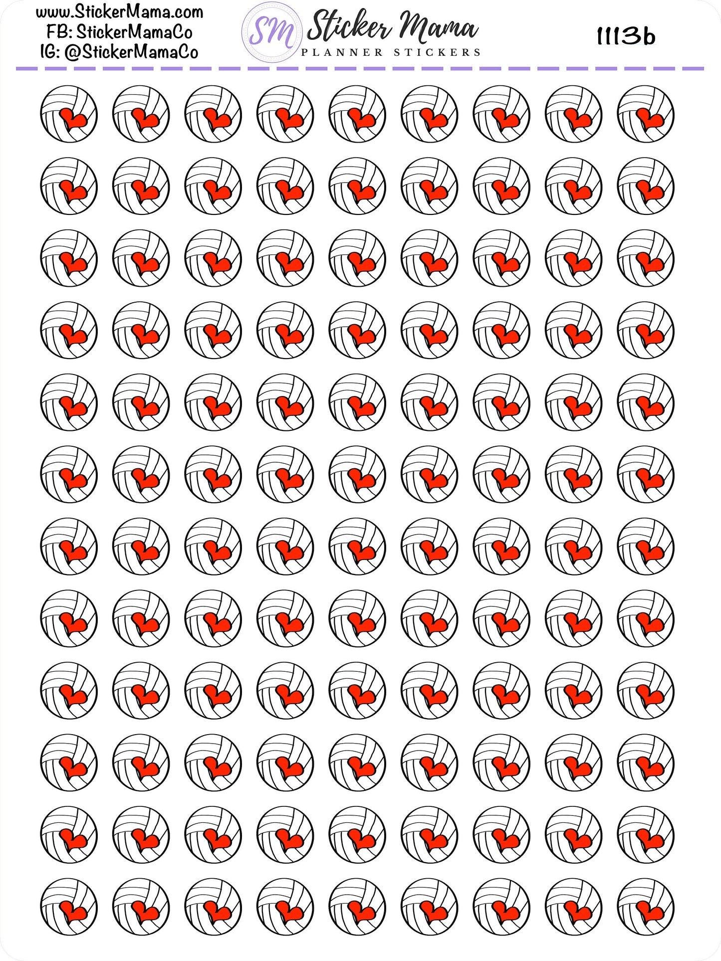 SS-1113 - DOODLE VOLLEYBALL Planner Stickers - Volleyball Stickers - Volleyball Games - Volleyball Practice