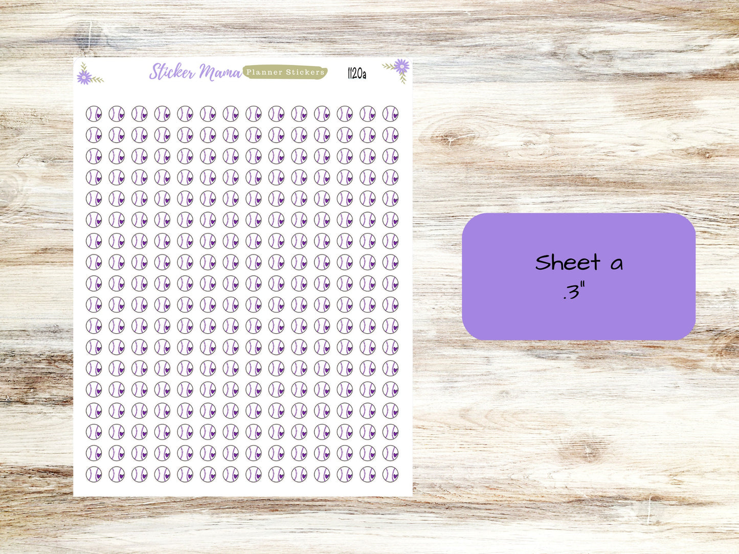 SS-1120 - COLORED DOODLE Baseball Planner Stickers - Baseball Stickers - Baseball Games - Baseball Practice