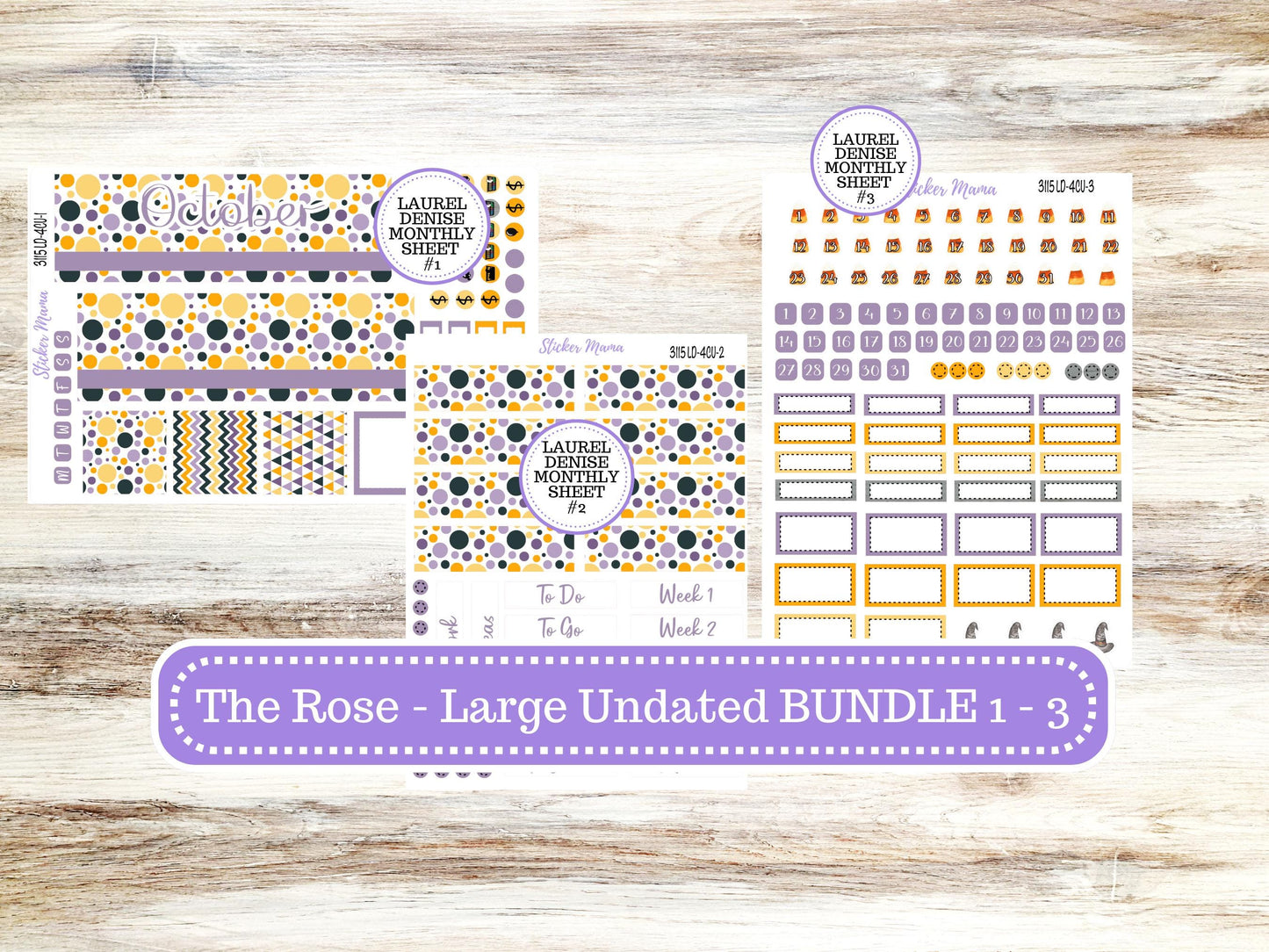 LD "The Rose" - Large Undated || 4 COLUMN Undated (formerly project undated). Planner Kit #3115 || Spooky Palette || Aug 25
