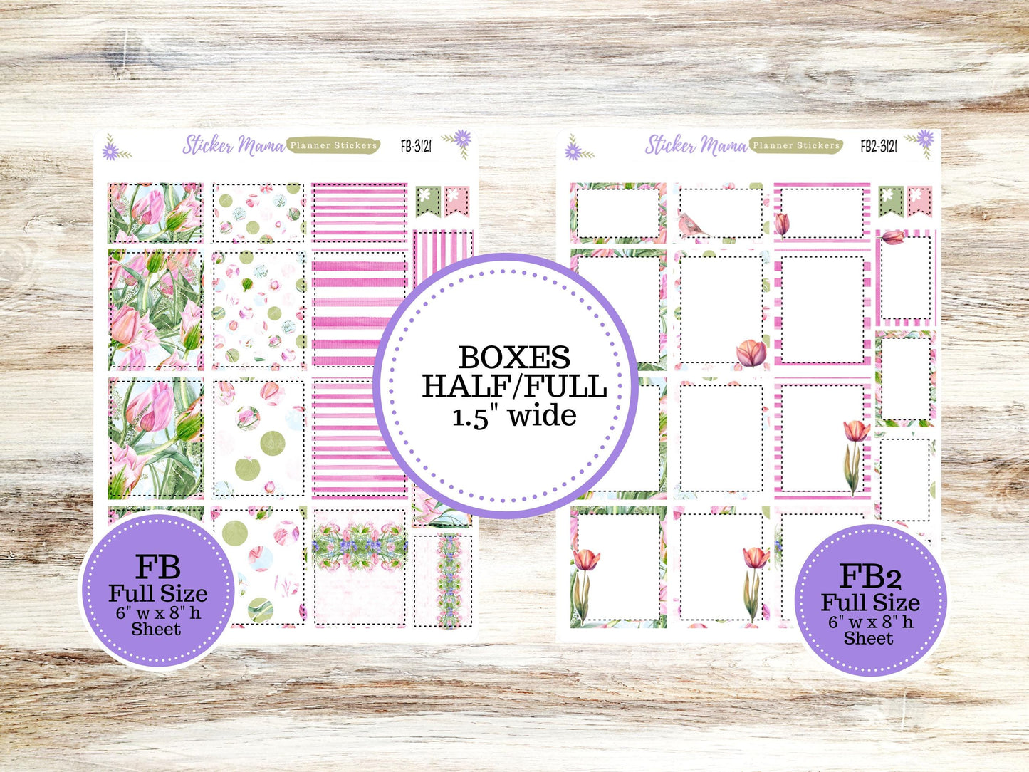 FULL BOXES-3121 || Easter Petals || Planner Stickers || Full Box for Planners || Planner Boxes
