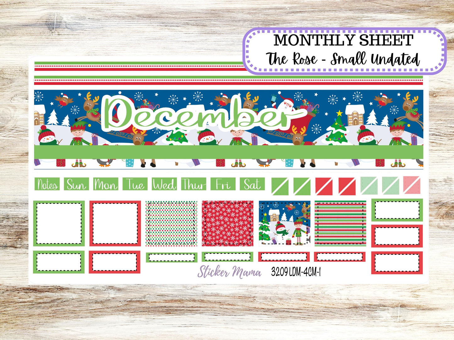LD "Th Rose" Small || 4 COLUMN Mini (formerly the project mini) Size Planner Kit #3209 || Jolly Pines || Project Stickers || June 25