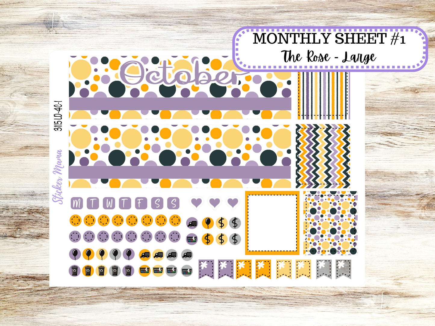 LD "The Rose" Large || 4-COLUMN (formerly project) Planner Kit #3115 || Spooky Palette || Laurel Denise Stickers || Aug 25
