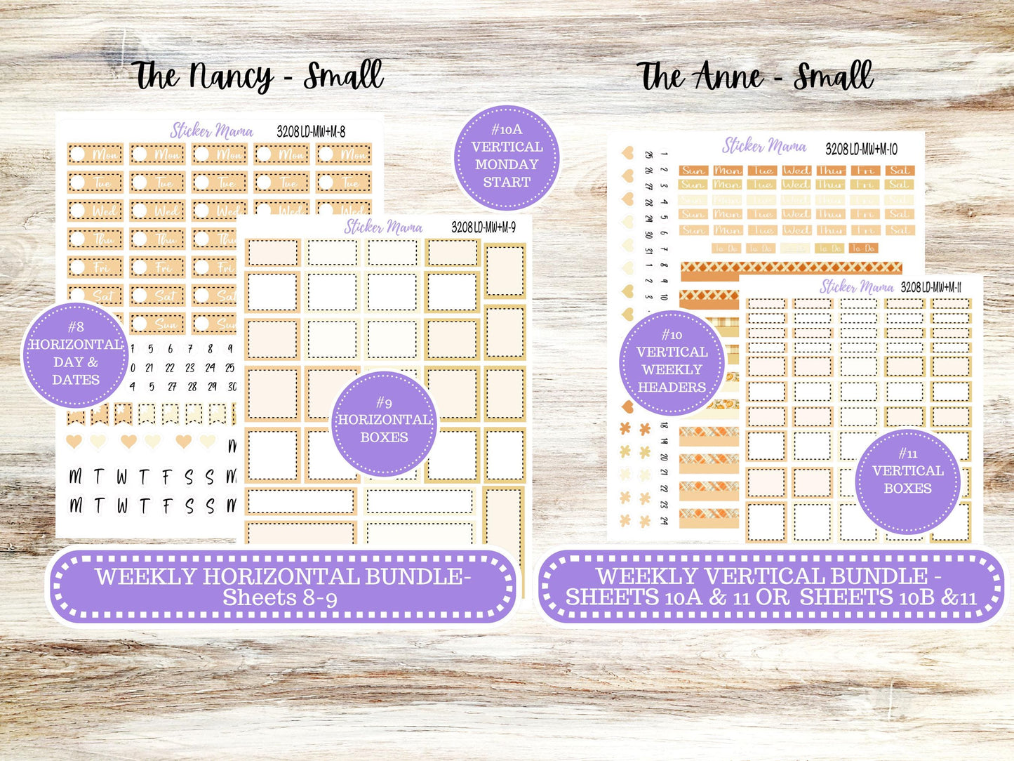 LD SMALL "The Anne" & "The Nancy" || MINI Week + Month Planner Kit #3208 || Laurel Denise Horizontal Vertical || Fall Fields || 9-25