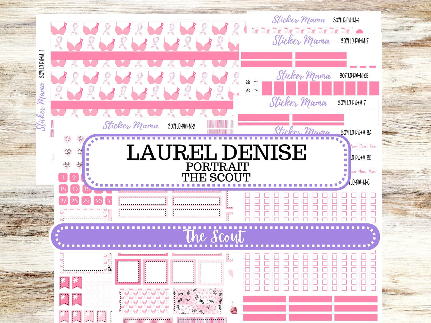 LD "The Scout" || PORTRAIT Weekly + Monthly Planner Kit #3071 || Breast Cancer || Laurel Denise Kit Portrait || Aug 25