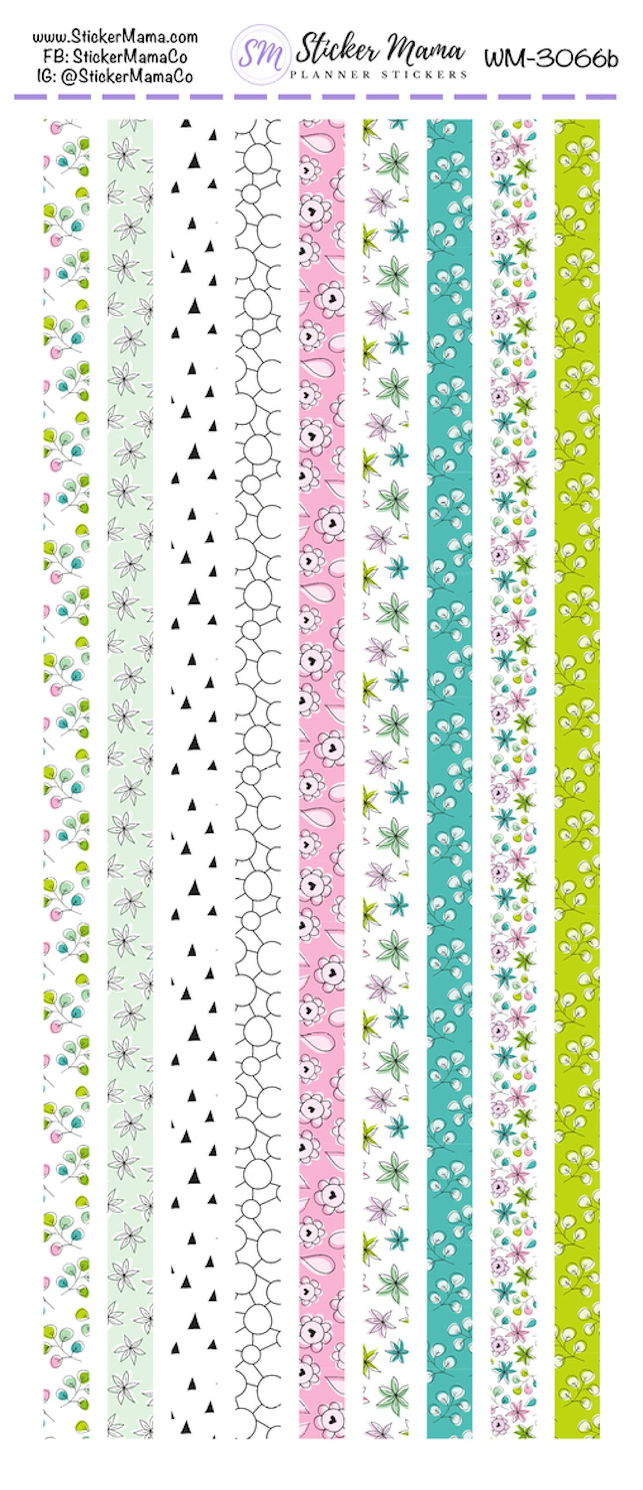 W-3066 - WASHI STICKERS - Spring Floral - Planner Stickers - Washi for Planners