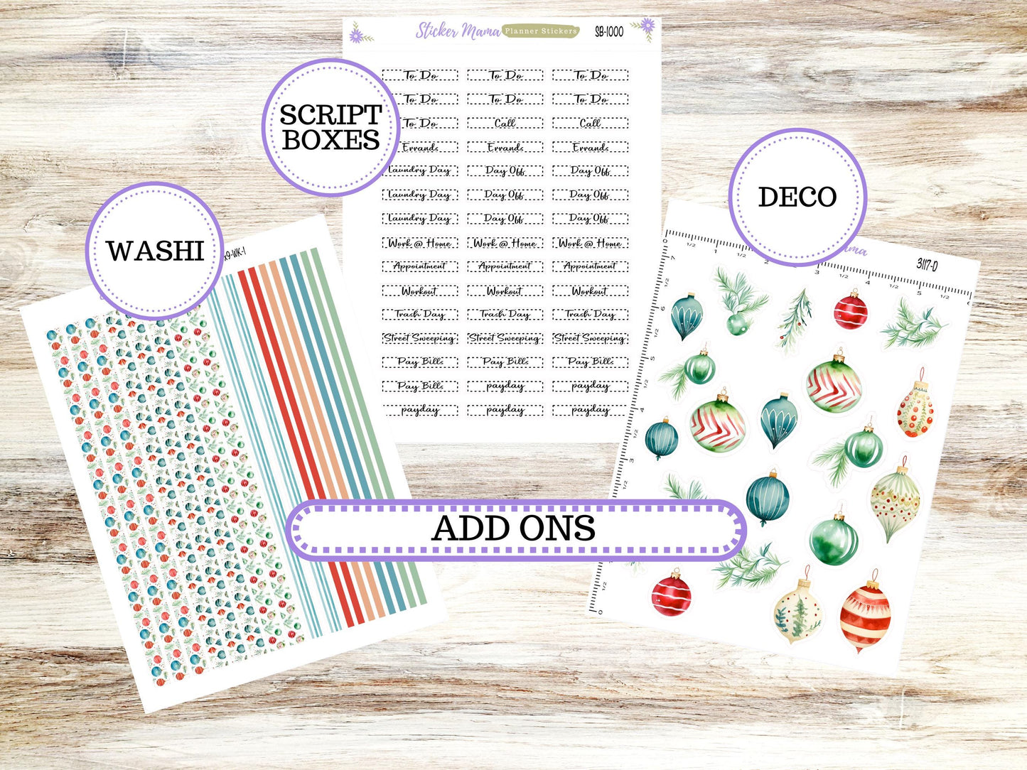 LD "The Rose" Large || 4-COLUMN (formerly project) Planner Kit #3117 || December || Laurel Denise Stickers || 9-25