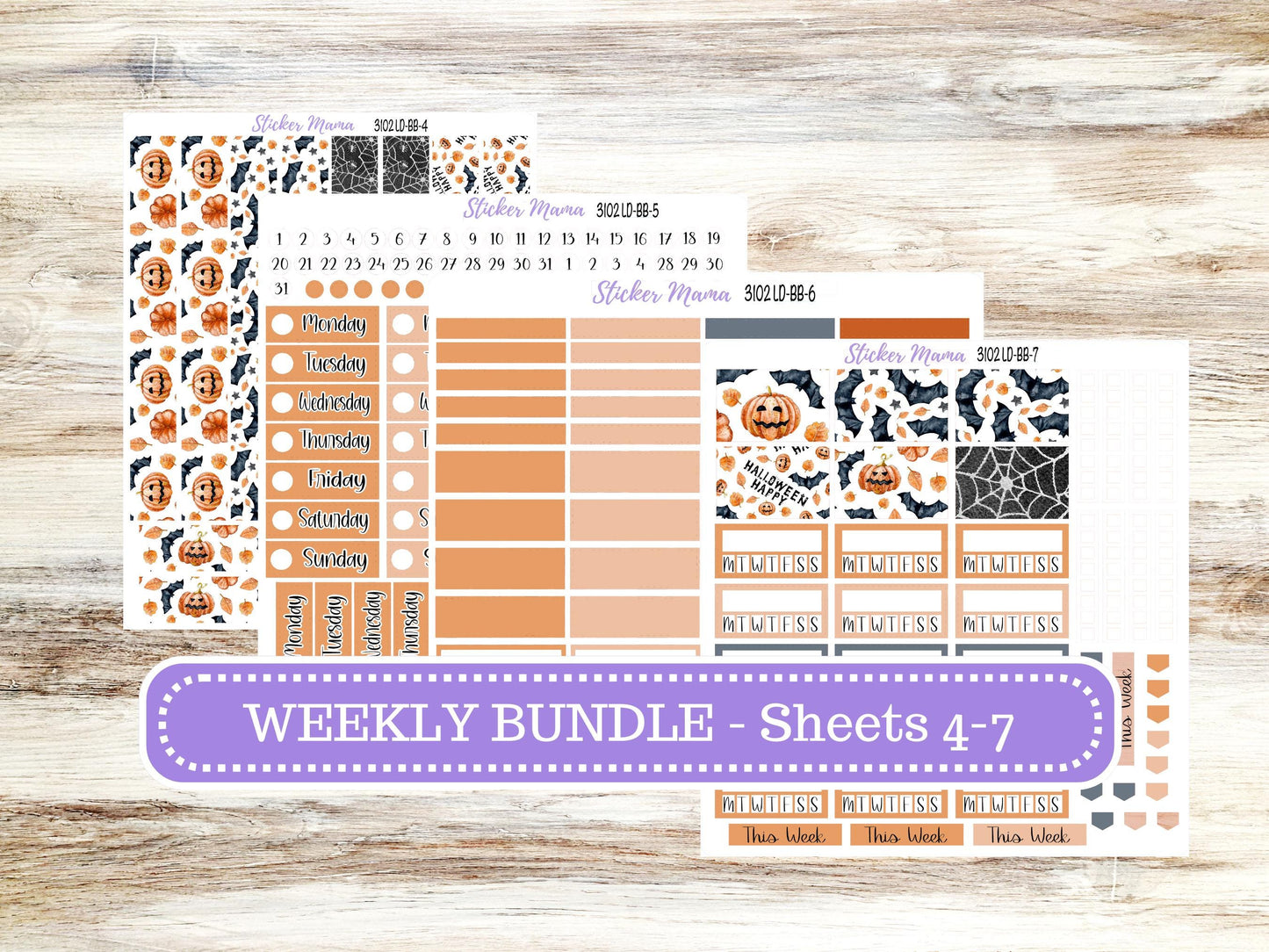 LD BOOK-BOUND Planner Kit #3102 || The Mae || The Kristy || Pumpkin Town ||October Laurel Denise Sticker Kit || Aug 25