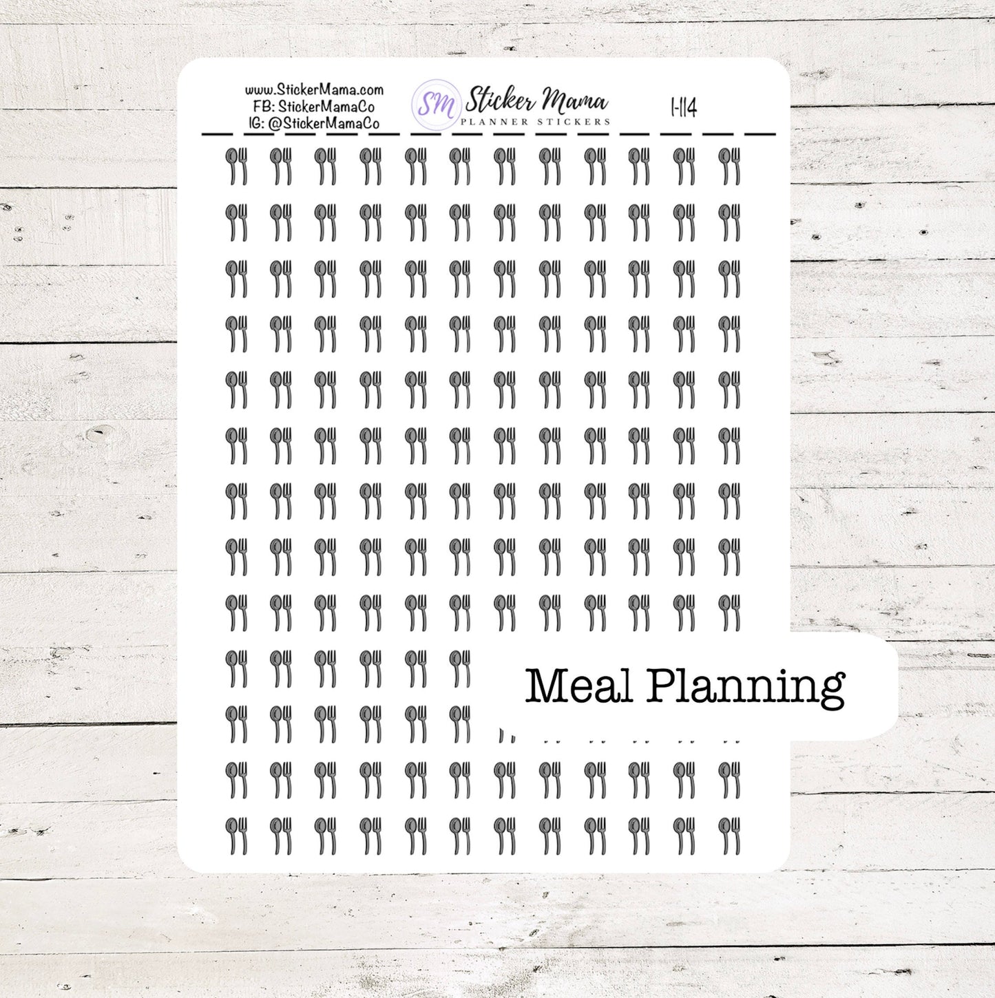 I-114 MEAL PLANNER STICKERS - Dinner Stickers - Meal Stickers