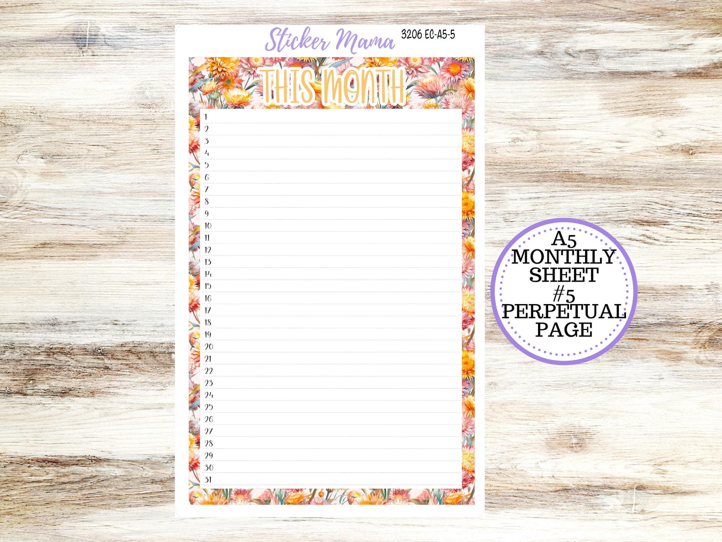 ERIN CONDRE Monthly Kit-3206 || A5 || Falling Colors Stickers || - ec September Monthly Kit - Monthly Planner Kits - Monthly Budget
