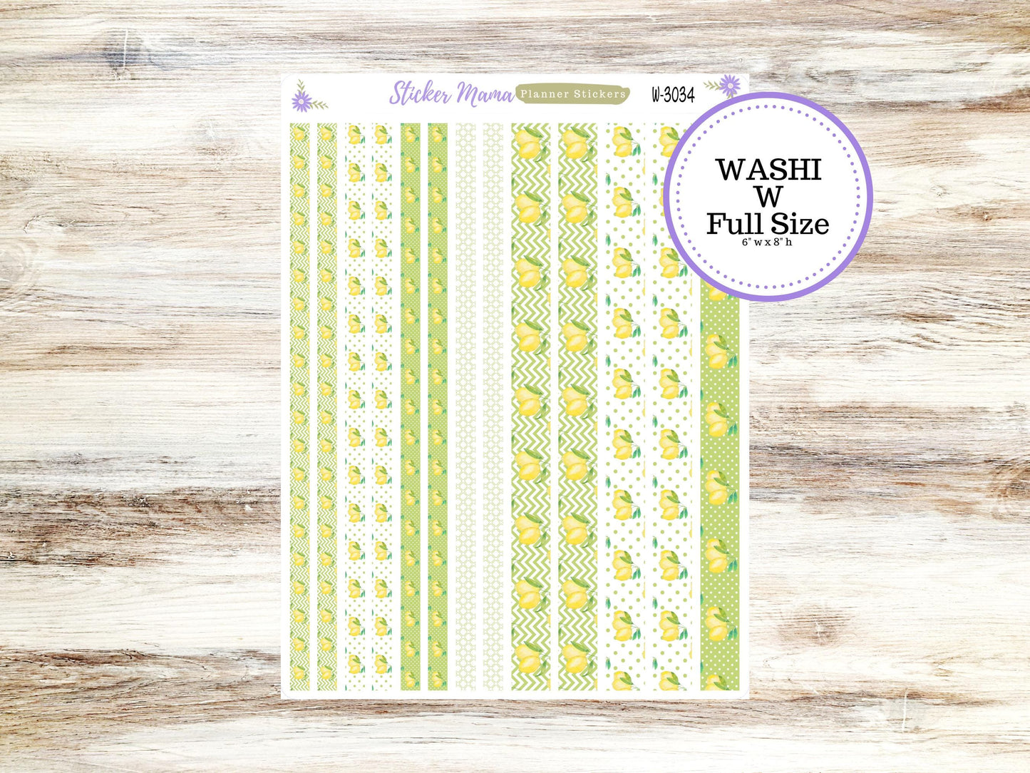 WASHI PLANNER STICKERS || 3034 || Watercolor Lemons || Washi Stickers || Lemon Planner Stickers || Washi for Planners