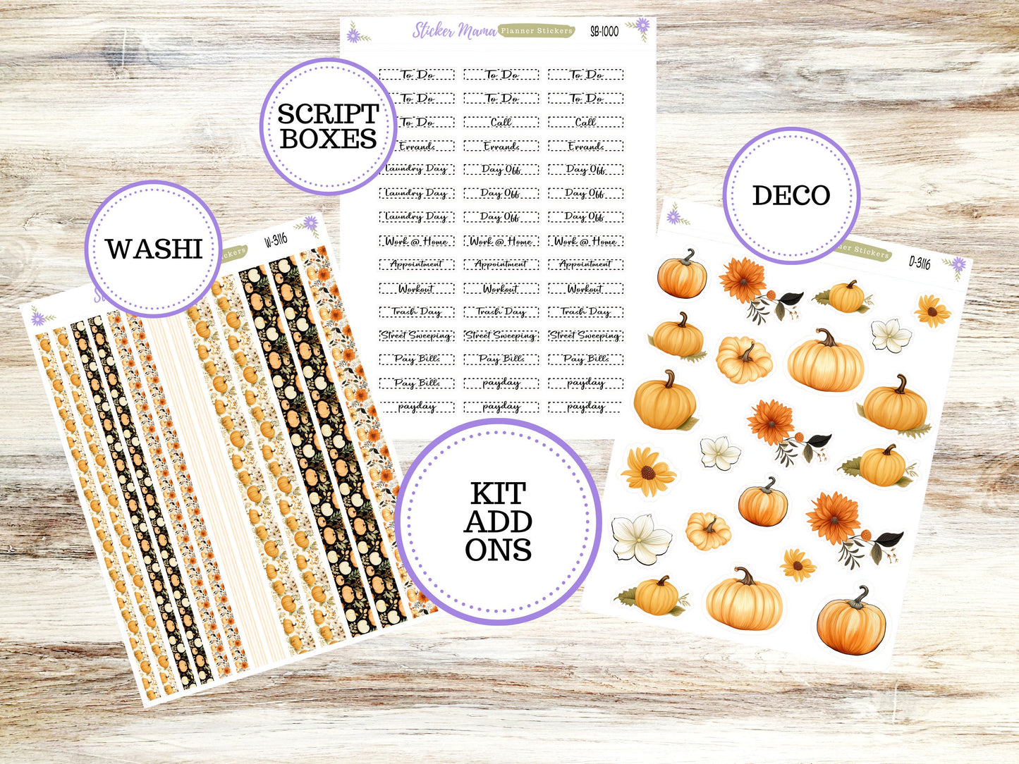ERIN CONDREN A5 Horizontal || #3116 || Pumpkin Spice Kit || A5 Weekly Kit || Planner Stickers || Erin Condren A5 Horizontal Weekly Kit