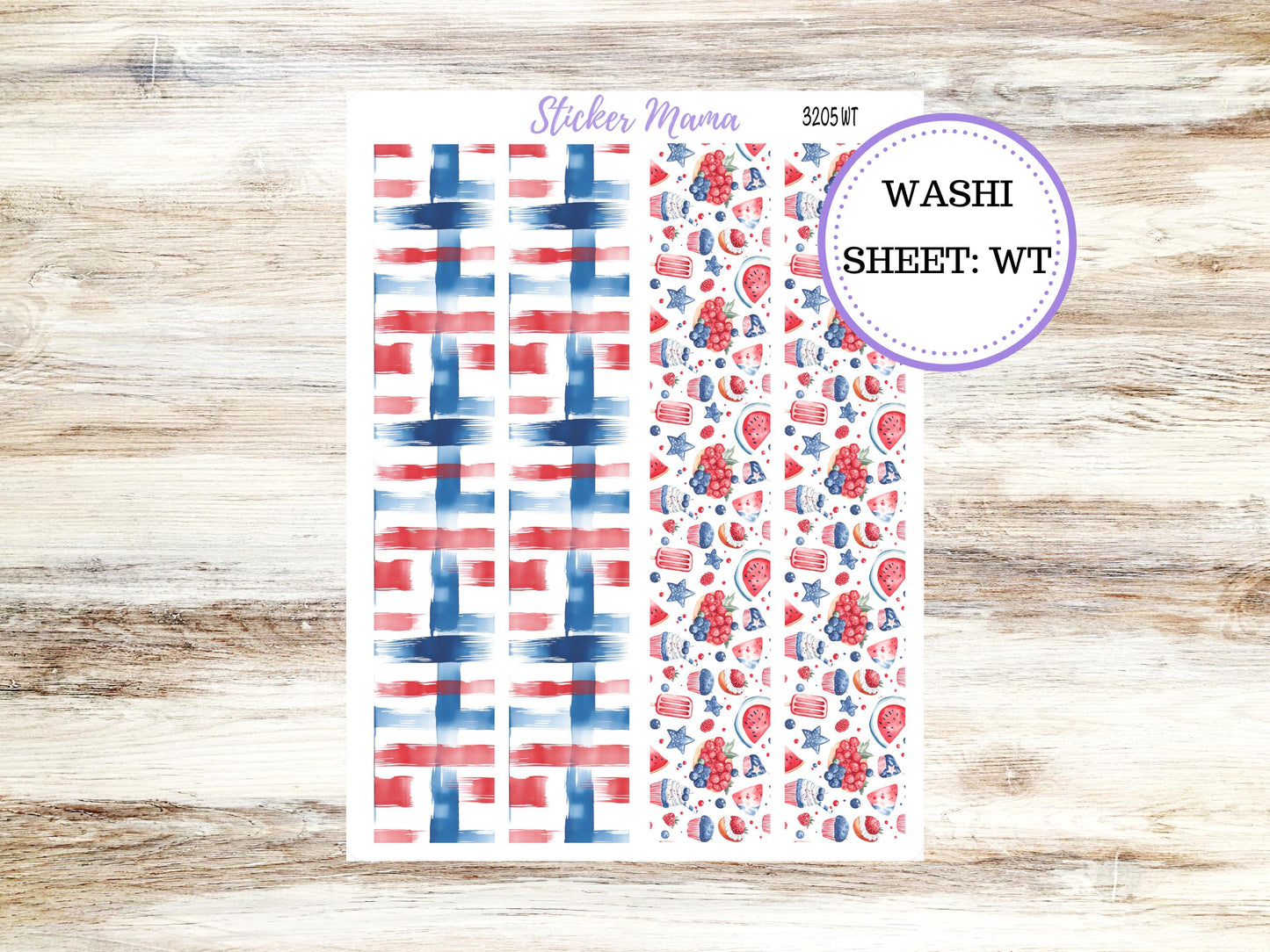 WASHI PLANNER STICKERS || 3205 || Patriotic Festivities || Washi Stickers || Planner Stickers || Washi for Planners