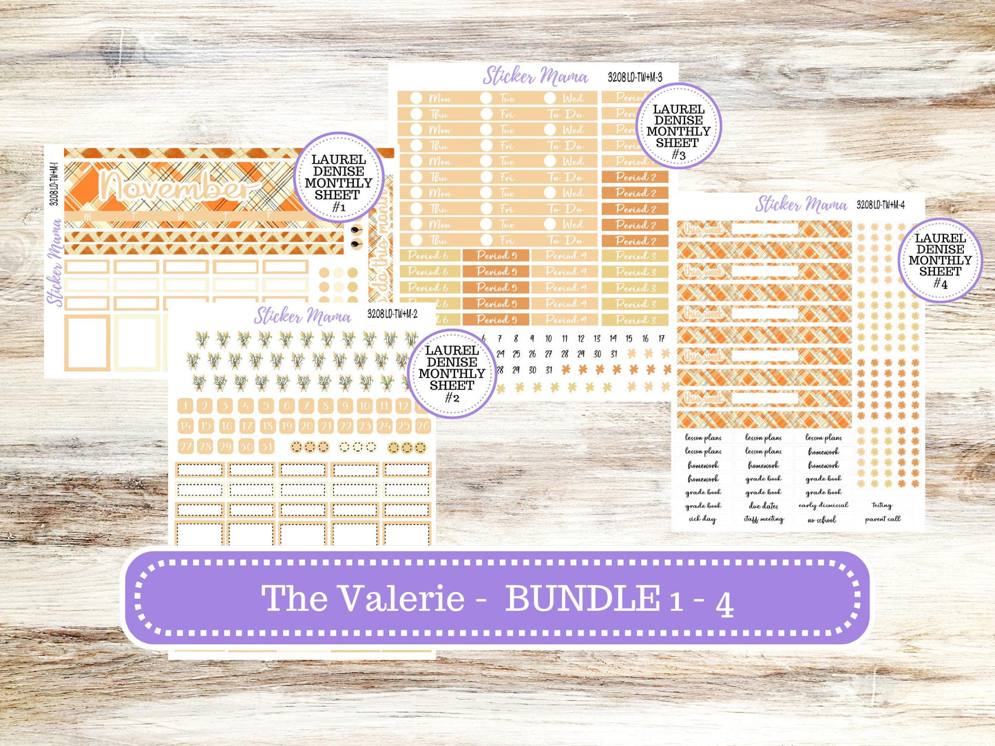 LD "The Valerie" || TEACHER Week + Month Planner Kit #3208 || Fall Fields ||Laurel Denise Kit || Laurel Denise Teacher Planner || June 25