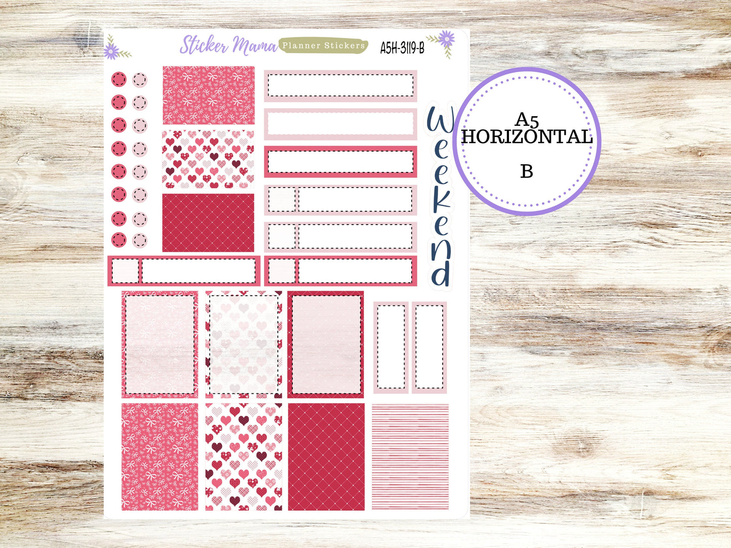 ERIN CONDREN A5 Horizontal || #3119 || Heartfelt Joy Kit || A5 Weekly Kit || Planner Stickers || Erin Condren A5 Horizontal Weekly Kit
