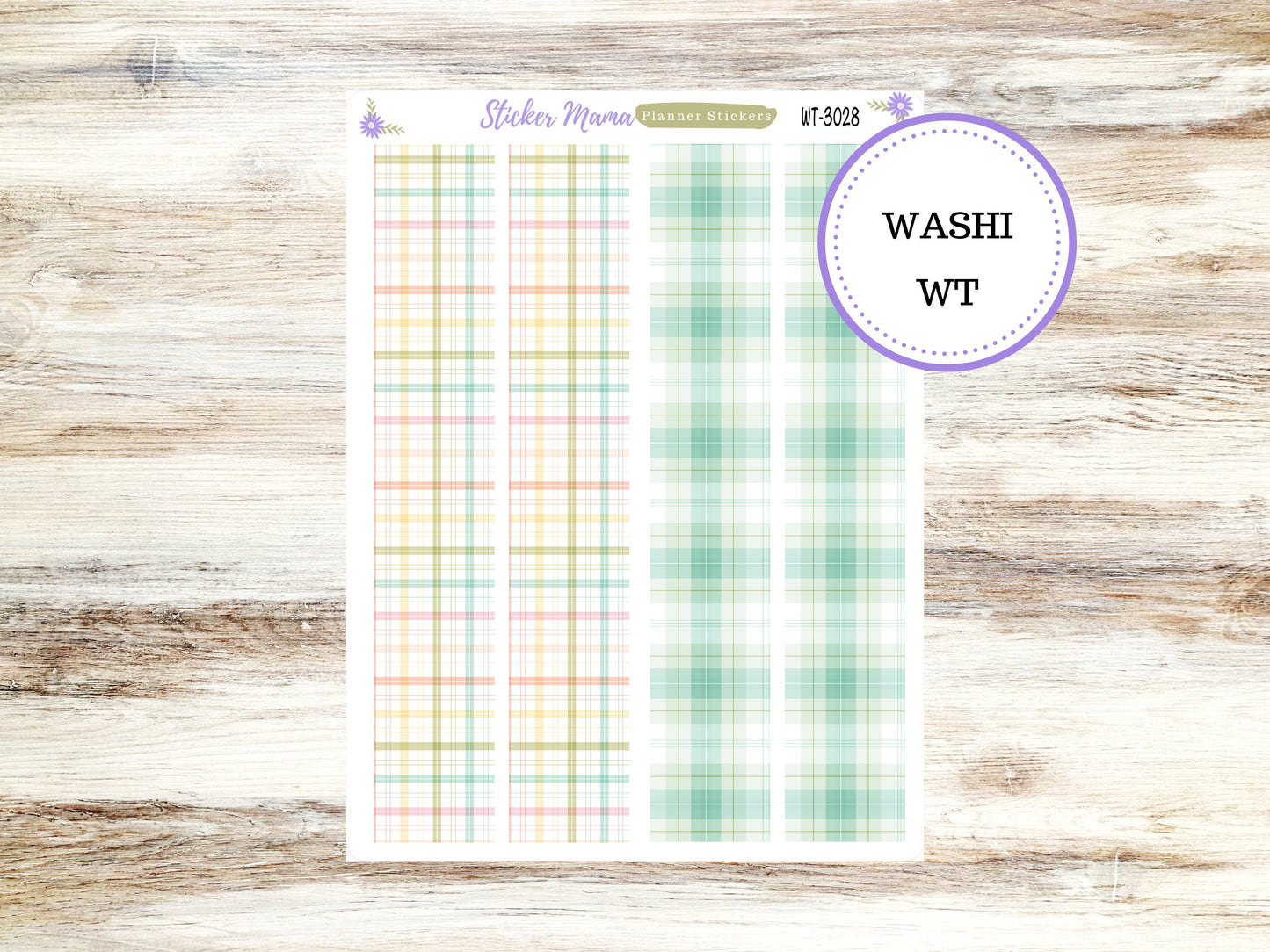 WASHI PLANNER STICKERS || 3028 || Spring Plaid || Washi Stickers || Planner Stickers || Washi for Planners