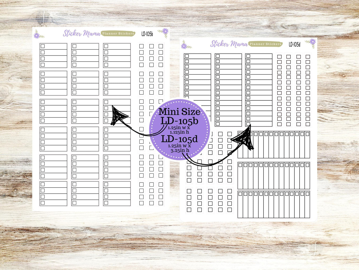 CHECKBOXES LAUREL DENISE Planner ld-105 - "to do this week" columns - Full and mini size