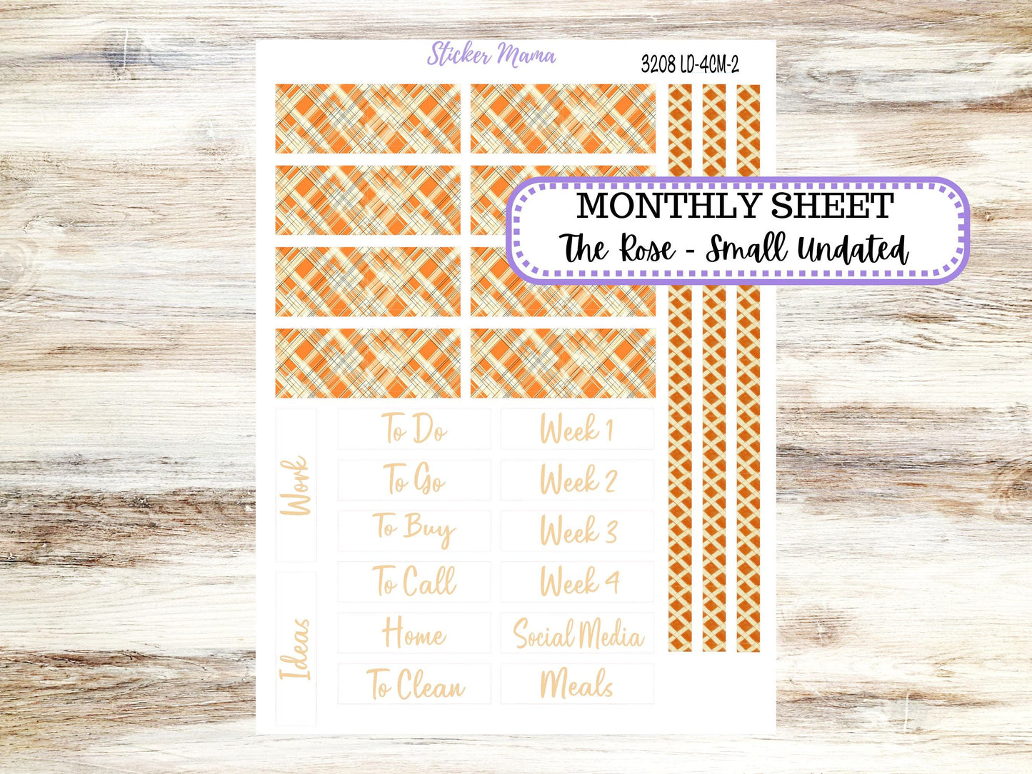 LD "Th Rose" Small || 4 COLUMN Mini (formerly the project mini) Size Planner Kit #3208 || Fall Fields || Project Stickers || June 25