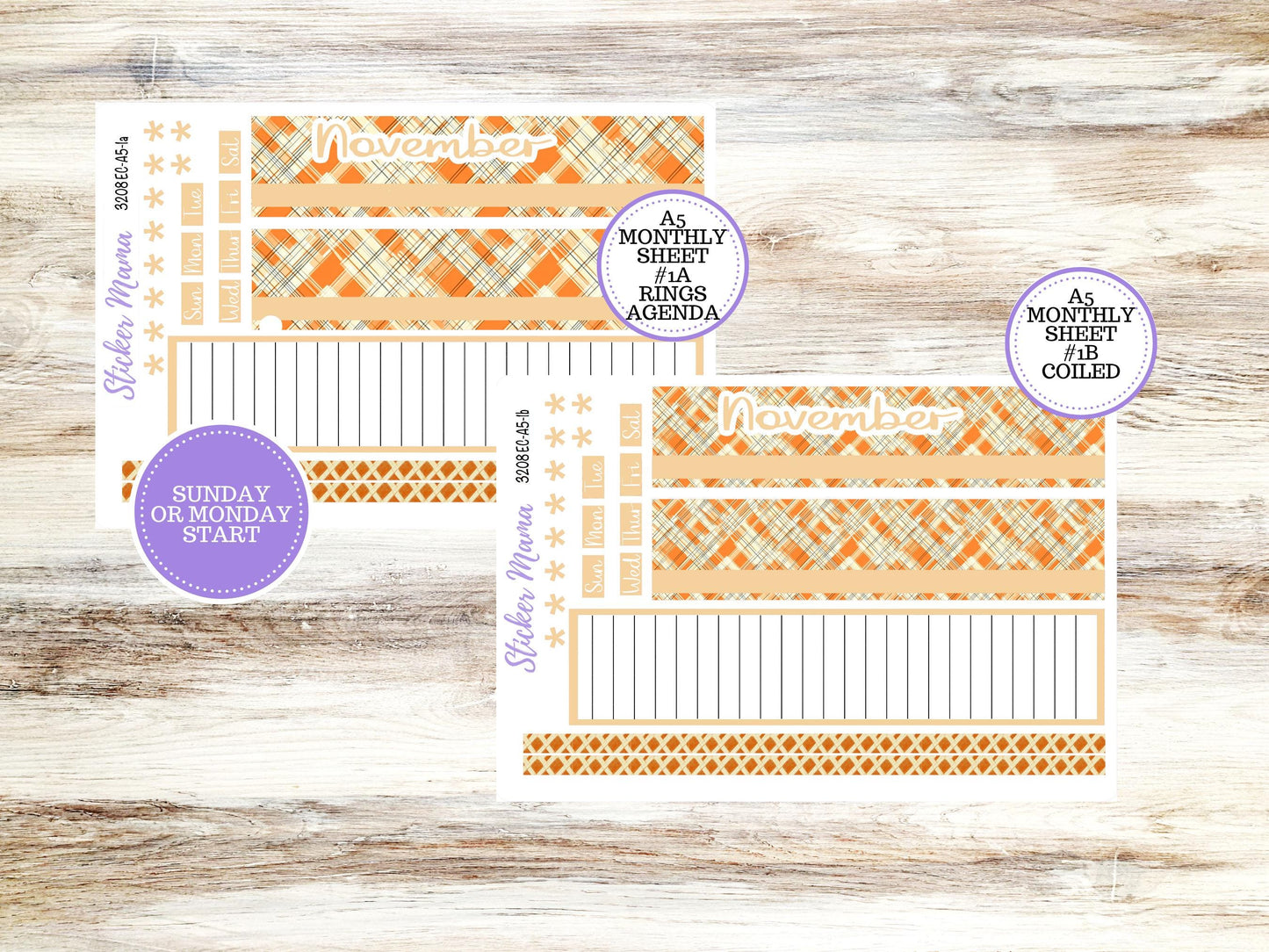 ERIN CONDRE Monthly Kit-3208 || A5 || Fall Fields Stickers || - ec November Monthly Kit - Monthly Planner Kits - Monthly Budget