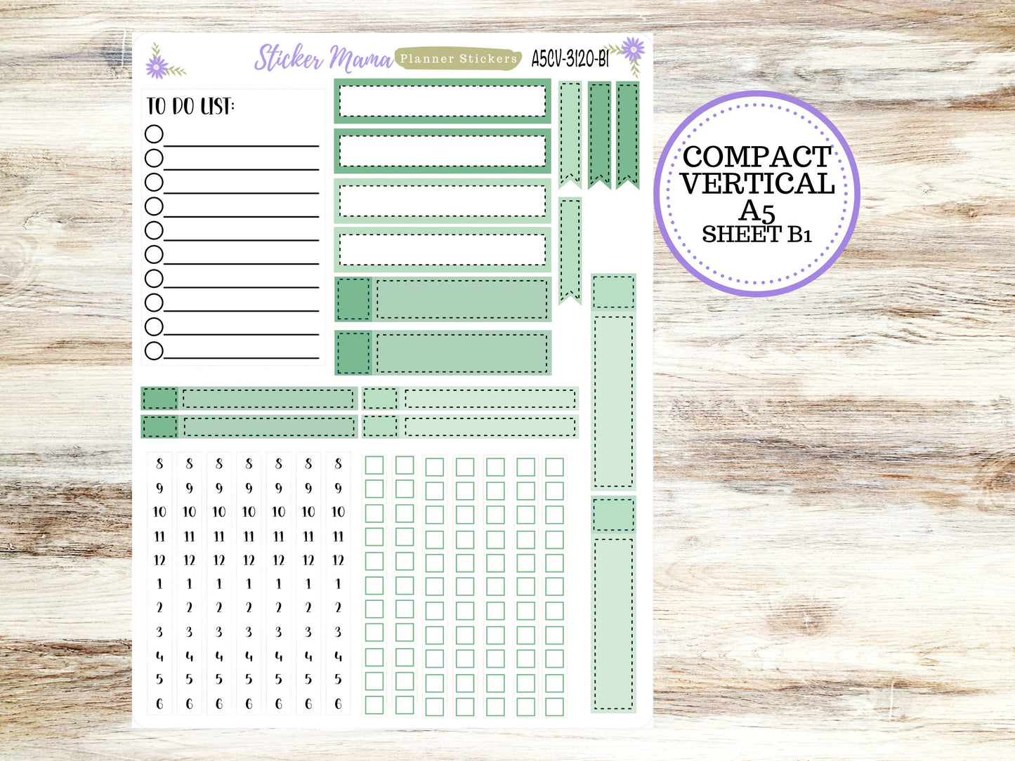 ERIN CONDREN A5 Compact Vertical-Kit #3120 || Shamrock Magic - Planner Stickers - Erin Condren Compact Vertical Weekly Kit