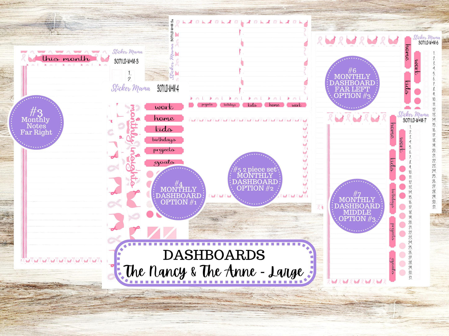 LAUREL DENISE Week + Month PLANNER Monthly Kit #3071 || Laurel Denise Kit || Laurel Denise Horizontal Vertical || Breast Cancer || Aug 25