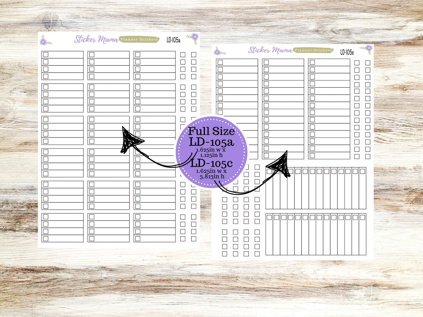 CHECKBOXES LAUREL DENISE Planner ld-105 - "to do this week" columns - Full and mini size