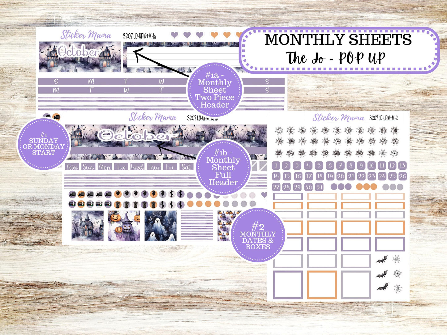 LD POP-UP Week+Month Planner Kit #3207 || The Jo || Haunted Haven || Laurel Denise Kit || Laurel Denise Stickers || Aug 25