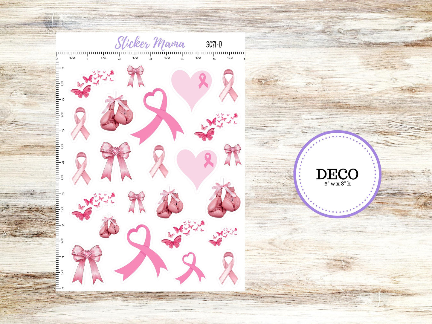 DECO-3071 || Breast Cancer Deco || PLANNER STICKERS || Deco Stickers || Deco