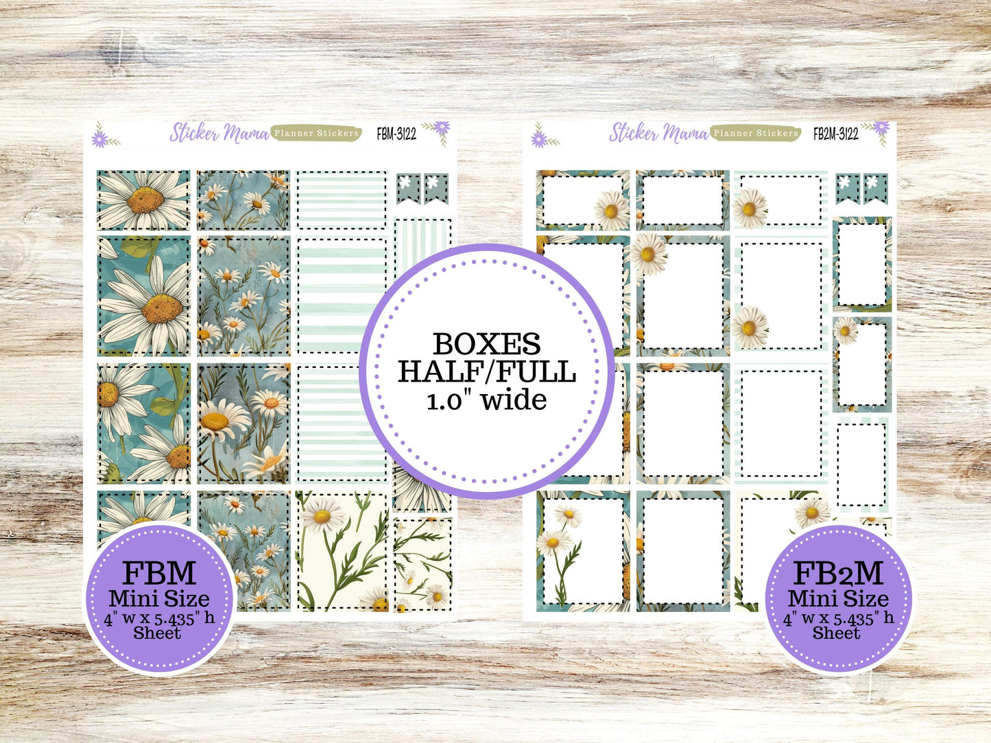 FULL BOXES-3122 || Vintage Bloom || Planner Stickers || Full Box for Planners || Planner Boxes