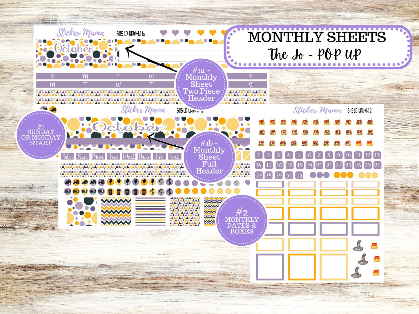 LD POP-UP Week+Month Planner Kit #3115 || The Jo || Spooky Palette || Laurel Denise Kit || Laurel Denise Stickers || Aug 25
