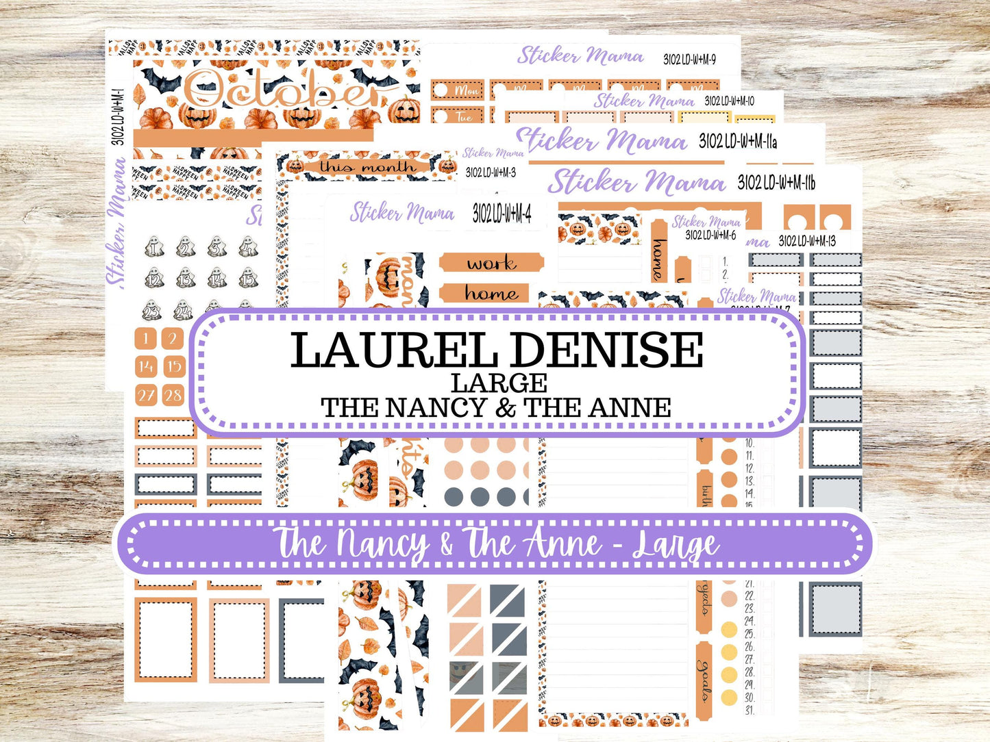 LAUREL DENISE Week + Month PLANNER Monthly Kit #3102 || Laurel Denise Kit || Laurel Denise Horizontal Vertical || Pumpkin Town || Aug 25