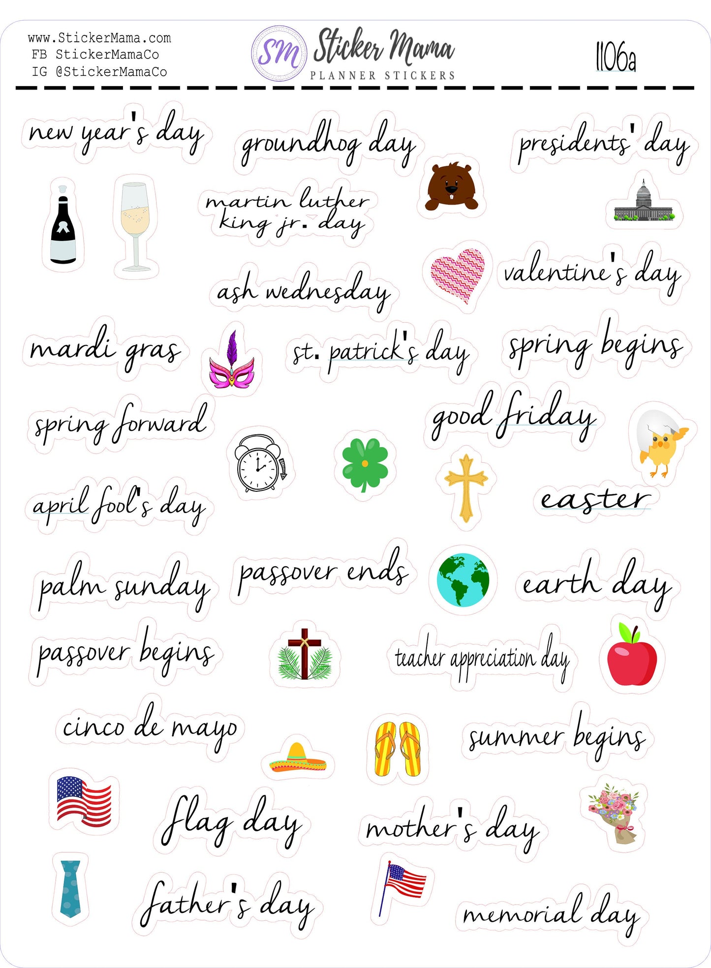 HOLIDAY STICKERS I106 - Holiday Planner Sticker - Icon Planner Sticker