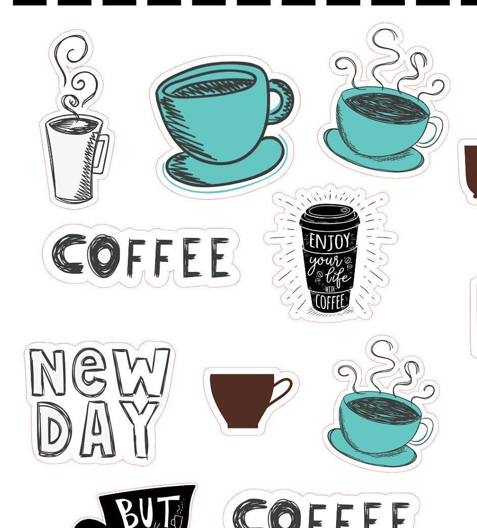 I-1010 COFFEE PLANNER STICKERS - Coffee Stickers - Coffee Lover - Stickers for Coffee Lovers