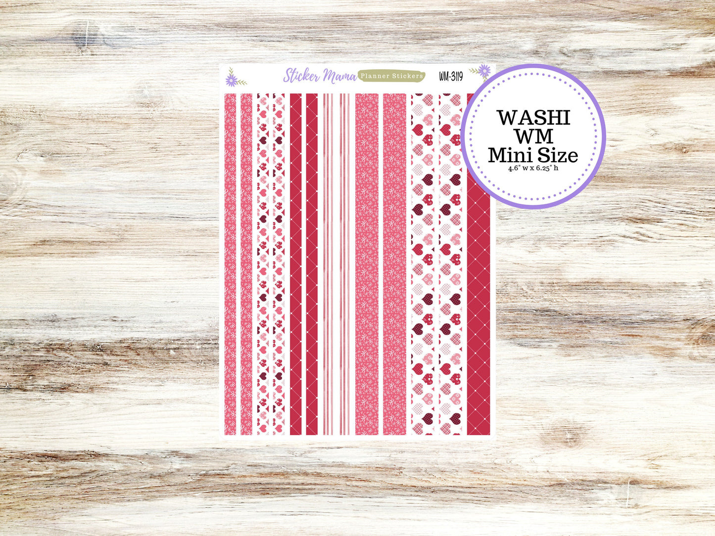 WASHI PLANNER STICKERS || 3119 || Heartfelt Joy || Washi Stickers || Valentines Planner Stickers || February Washi for Planners