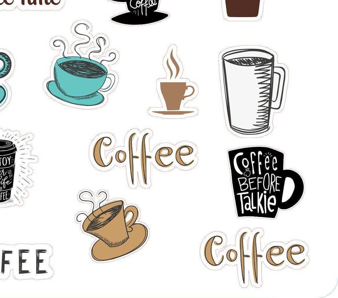 I-1010 COFFEE PLANNER STICKERS - Coffee Stickers - Coffee Lover - Stickers for Coffee Lovers