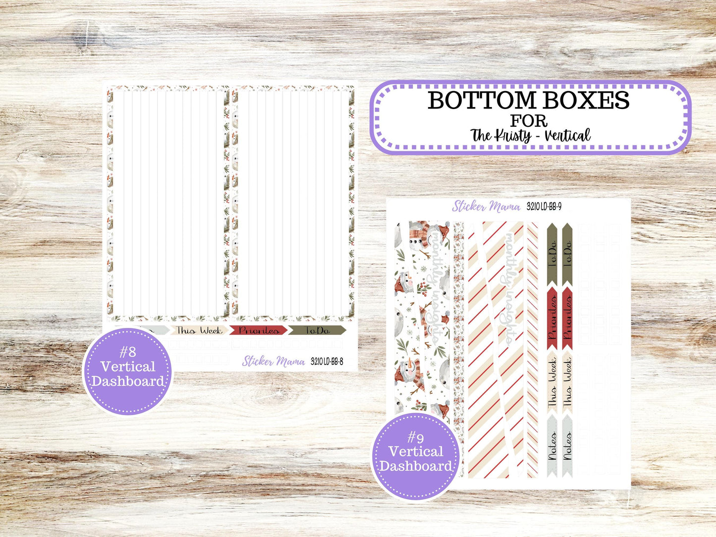 LD BOOK-BOUND Planner Kit #3210 || The Mae || The Kristy || Frosty Friends || December Laurel Denise Sticker Kit || 9-25