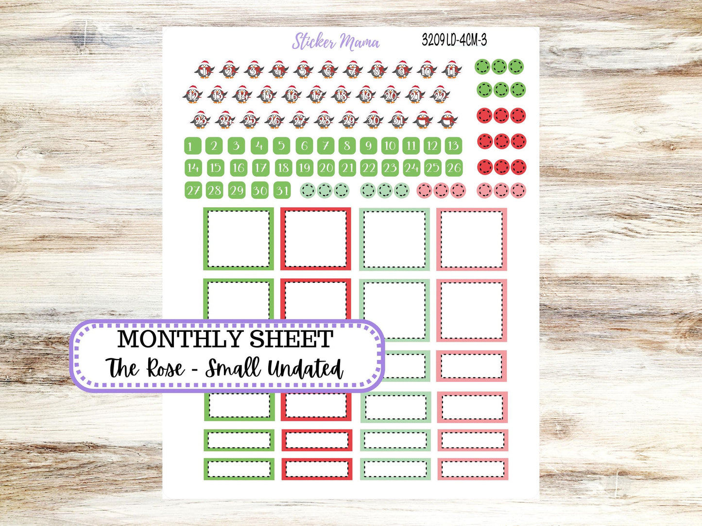 LD "Th Rose" Small || 4 COLUMN Mini (formerly the project mini) Size Planner Kit #3209 || Jolly Pines || Project Stickers || June 25