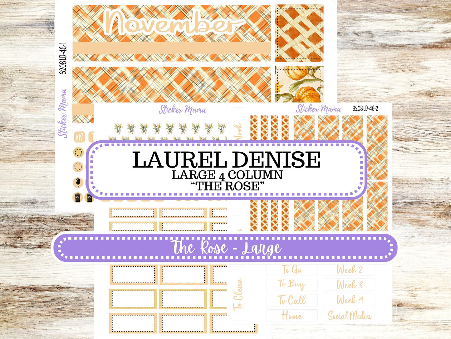 LD "The Rose" Large || 4-COLUMN (formerly project) Planner Kit #3208 || Fall Fields || Laurel Denise Stickers || 9-25