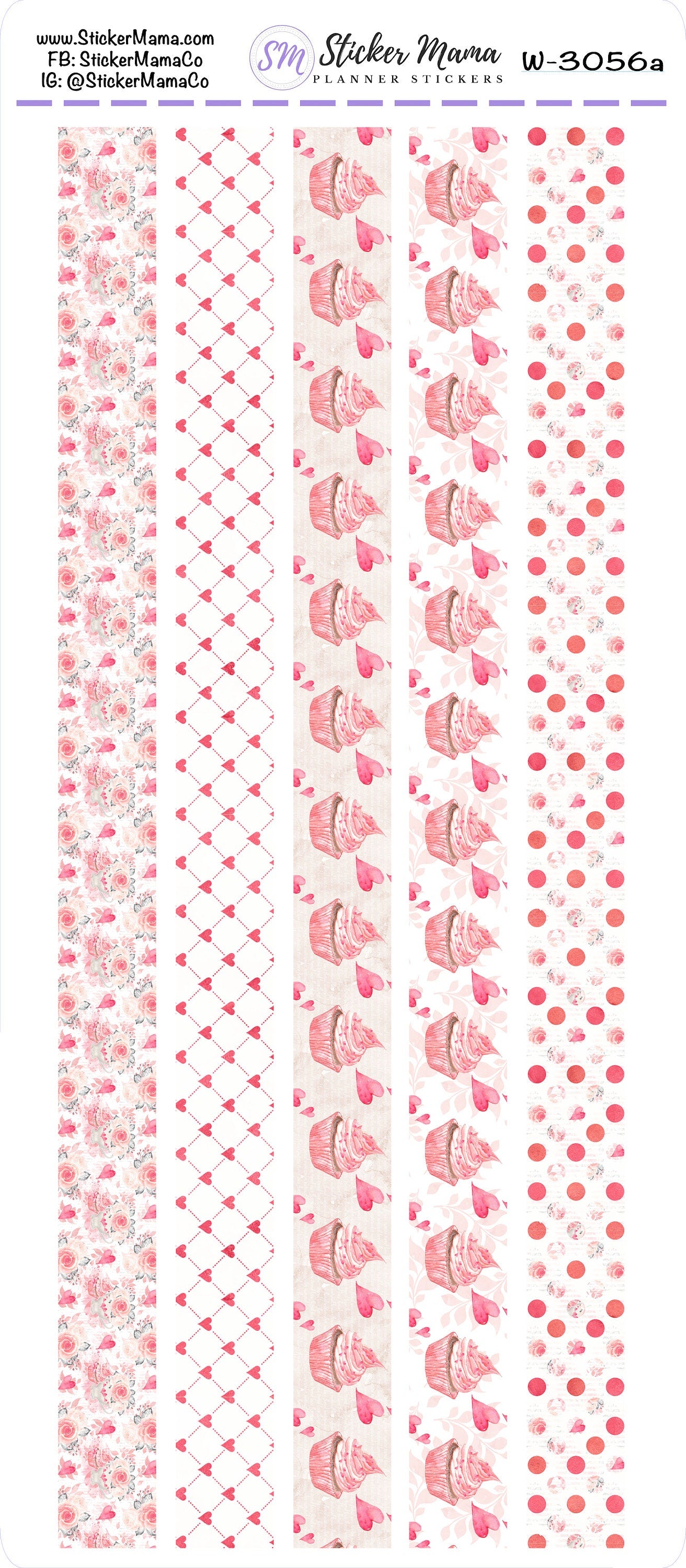 W-3056 - WASHI STICKERS - Sweet Valentine's - Planner Stickers - Washi for Planners