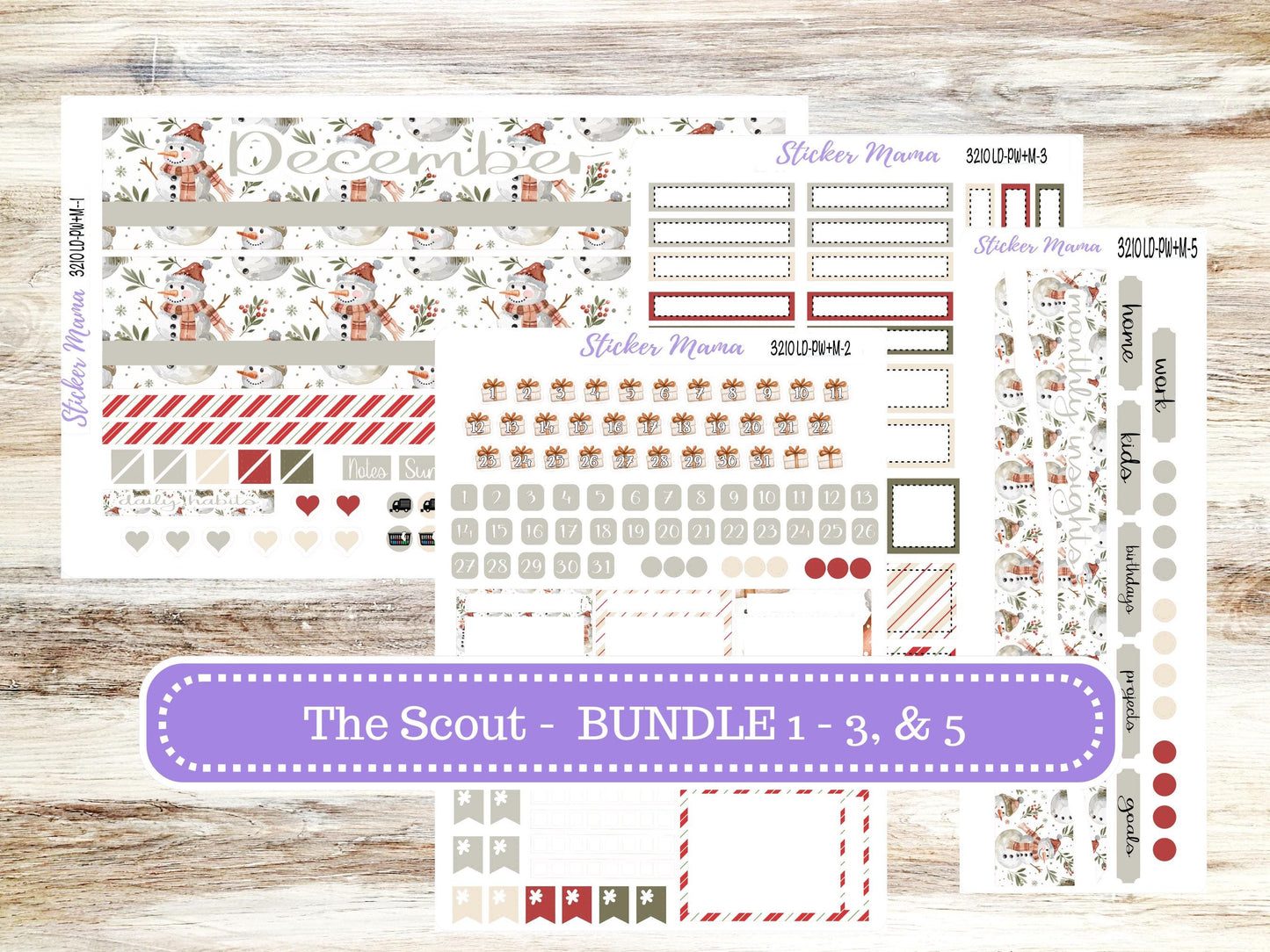 LD "The Scout" || PORTRAIT Weekly + Monthly Planner Kit #3210 || December || Laurel Denise Kit Portrait || Frosty Friends || 9-25