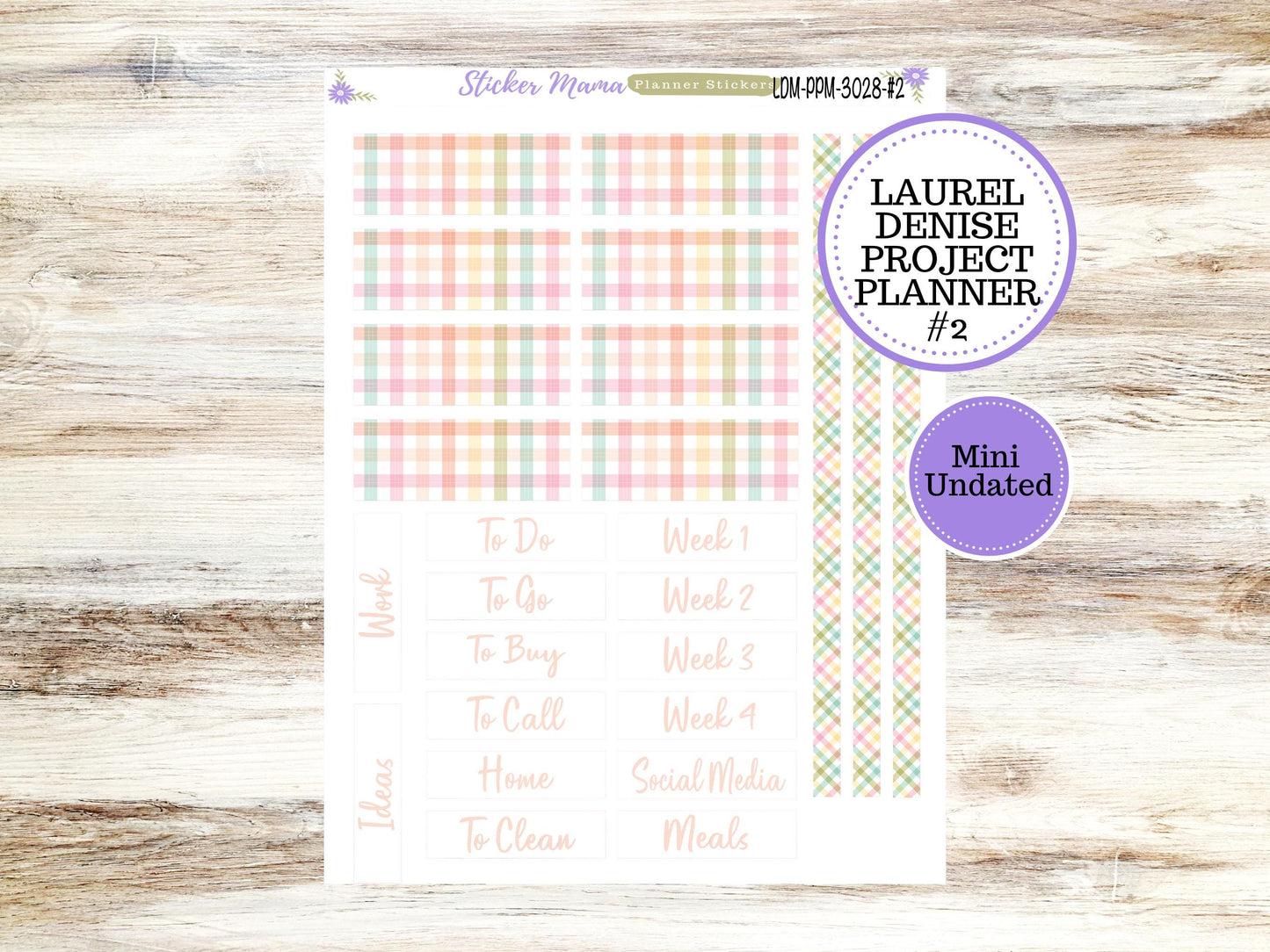 LAUREL DENISE PROJECT Planner Kit #3028 || Easter Spring Plaid || Laurel Denise Kit || Laurel Denise Stickers || || Any Month ld