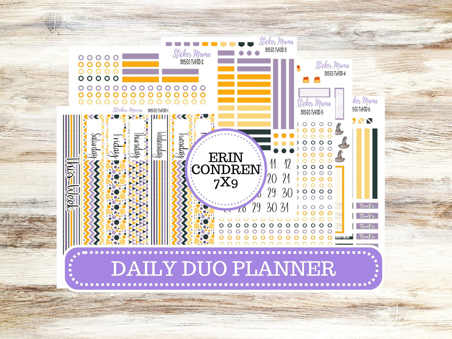 ERIN CONDREN Daily Duo Planner Kit DD-3115 || October - Spooky Palette || Daily Duo Planner Sticker Kit || Erin Condren ||