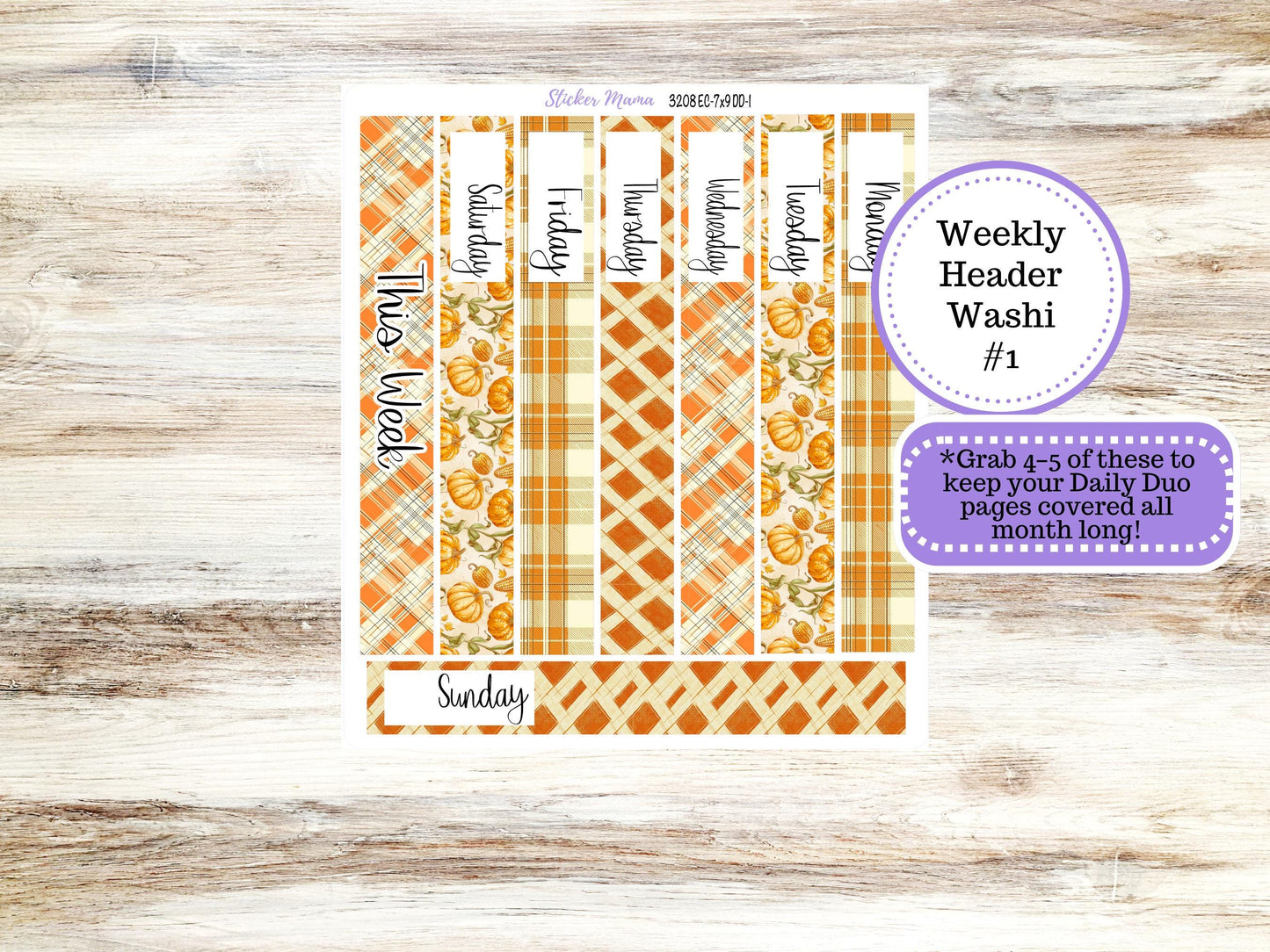 ERIN CONDREN Daily Duo Planner Kit DD-3208 || November - Fall Fields || Daily Duo Planner Sticker Kit || Erin Condren ||