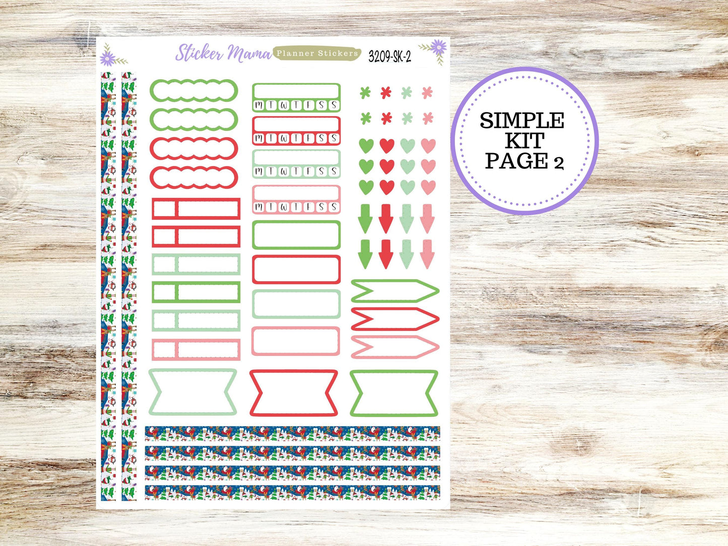 SIMPLE KIT || #3209 || Jolly Pines || Any Kind Planner || Planner Stickers || Planner Stickers