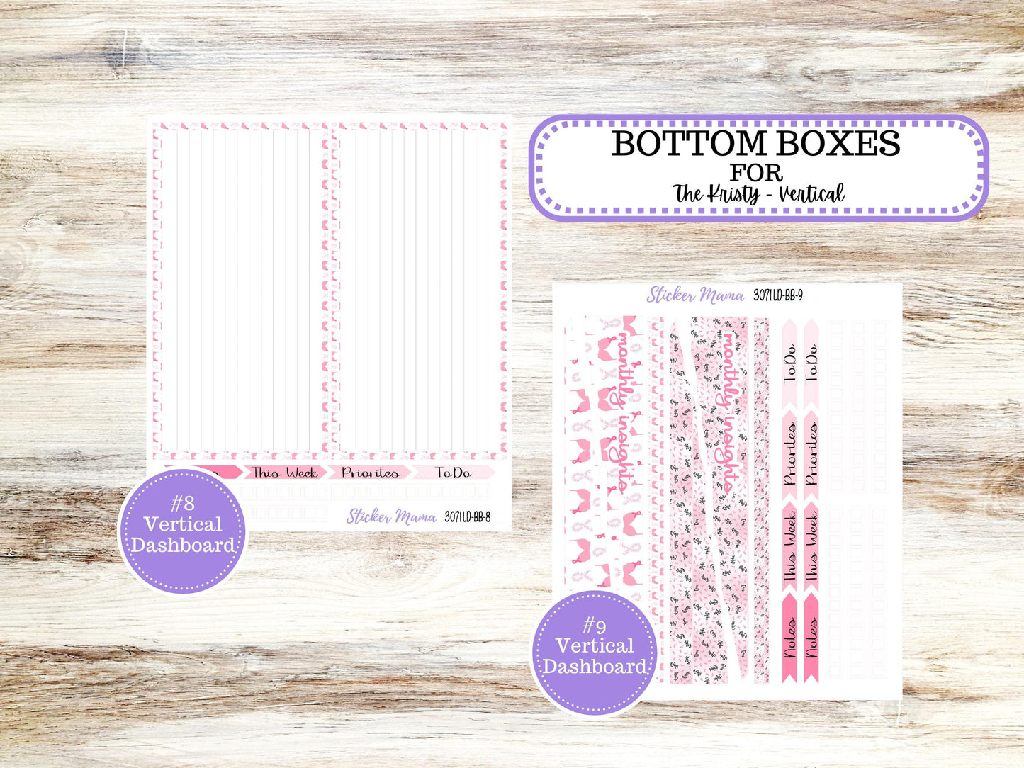 LD BOOK-BOUND Planner Kit #3071 || The Mae || The Kristy || Breast Cancer || Laurel Denise Sticker Kit || Aug 25