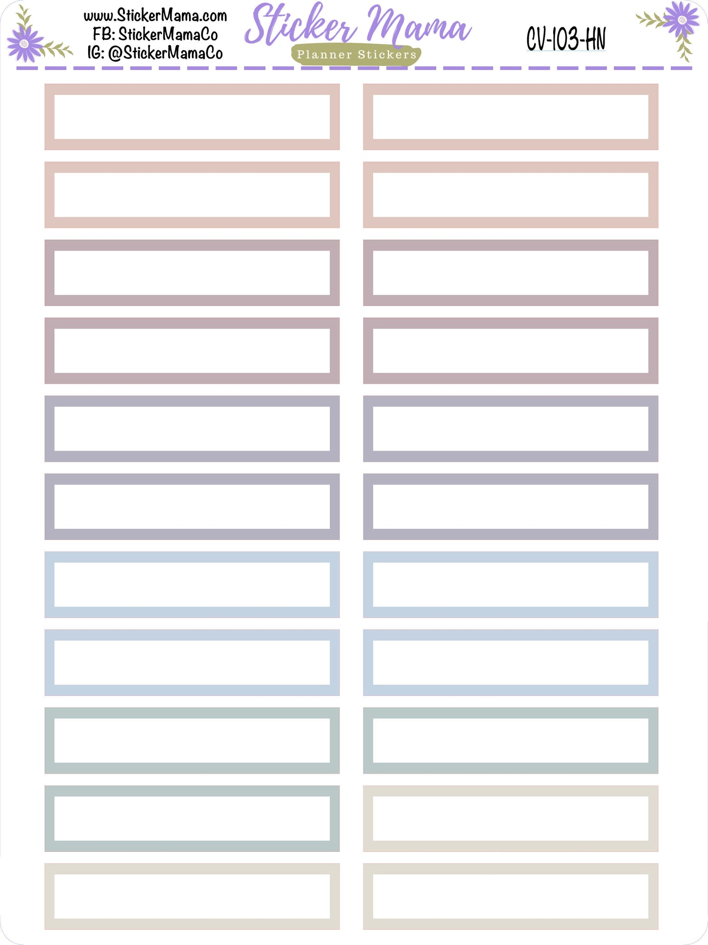 CV-102-104 BASIC LABELS - Harmony Neutral Erin Condren Compact Vertical - Harmony Neutral Basic Labels - Planner