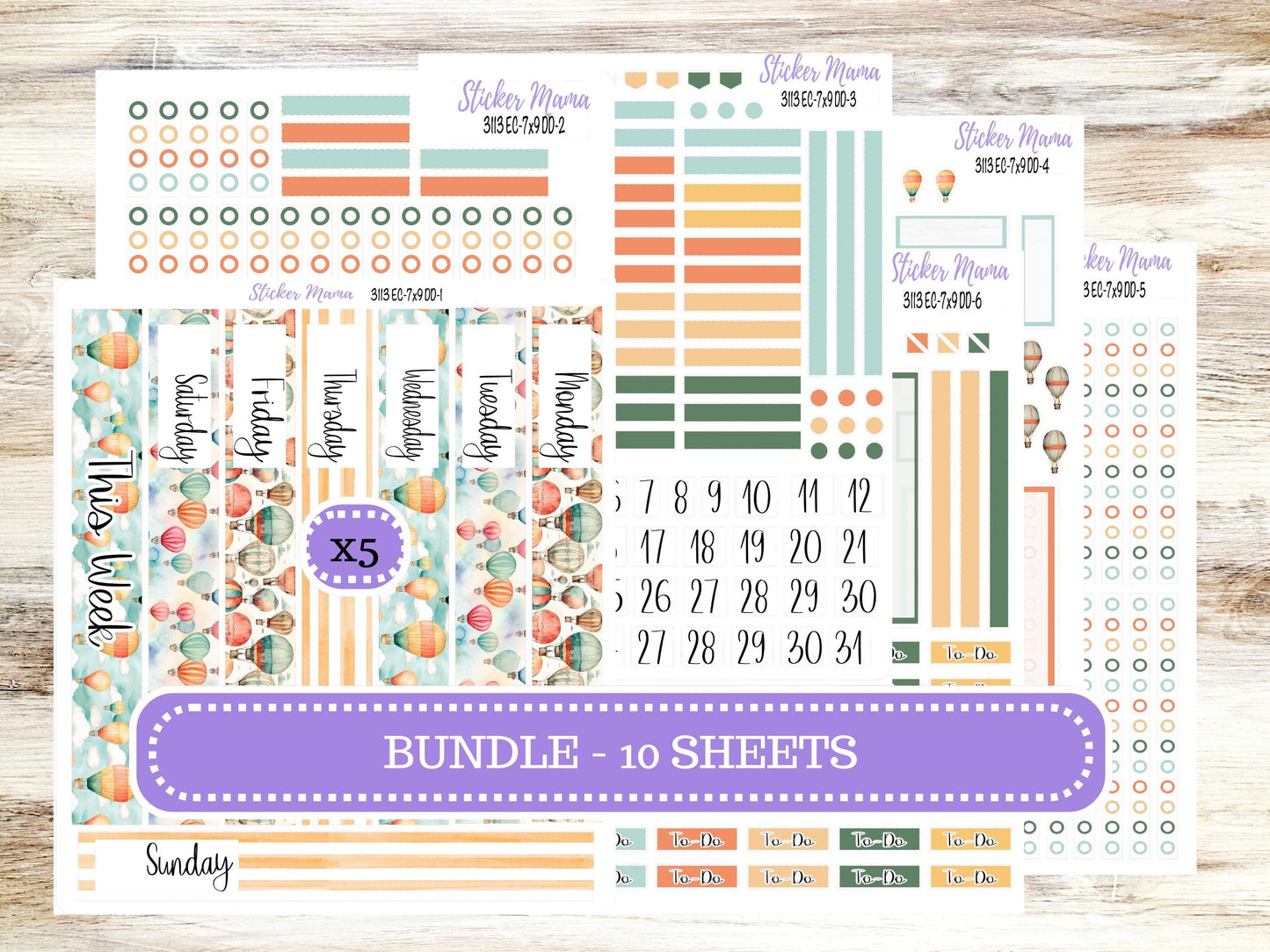 ERIN CONDREN Daily Duo Planner Kit DD-3113 || Sky High August || Daily Duo Planner Sticker Kit || Erin Condren ||