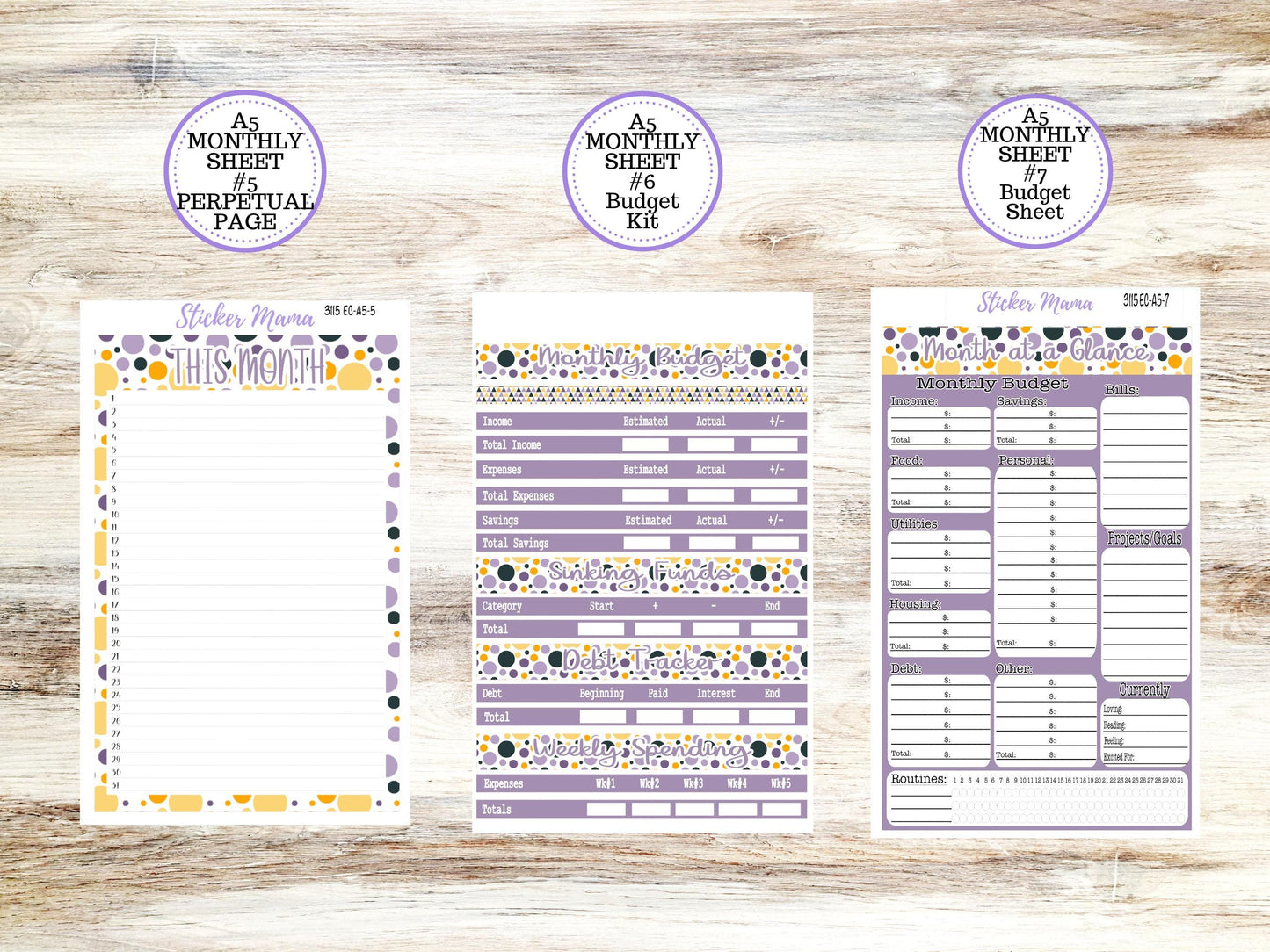 ERIN CONDRE Monthly Kit-3115 || A5 || Spookey Palette Stickers || - ec October Monthly Kit - Monthly Planner Kits - Monthly Budget